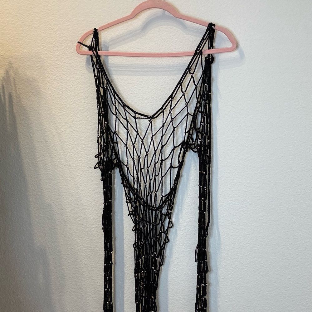 Elegant Black Beaded Overlay
